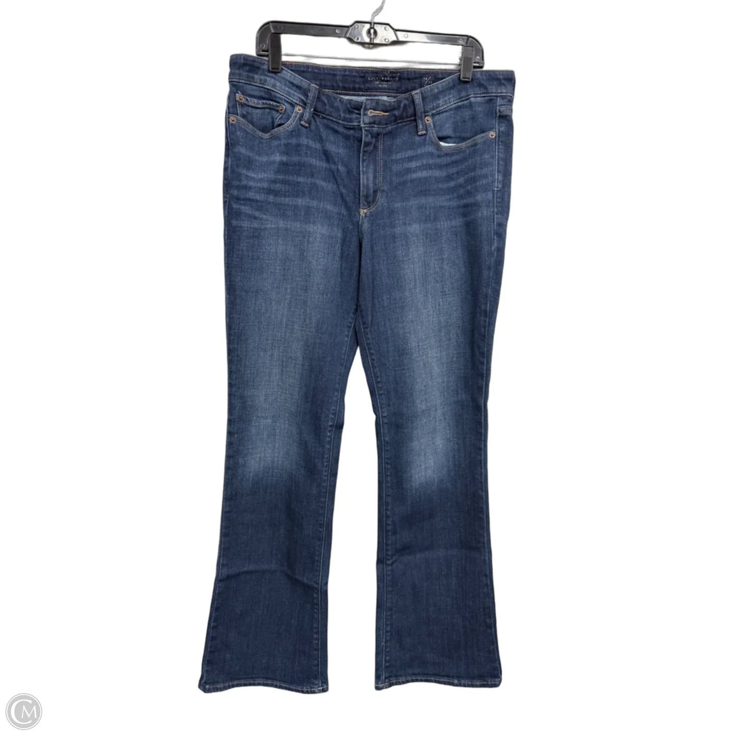 Jeans Straight By Lucky Brand In Blue Denim, Size: 14