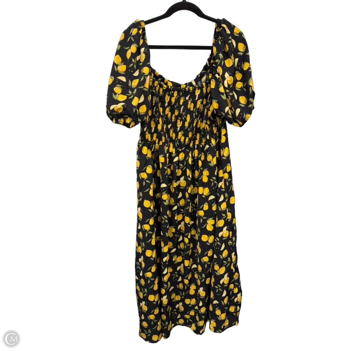 Dress Casual Midi By Cider In Black & Yellow, Size: 2x