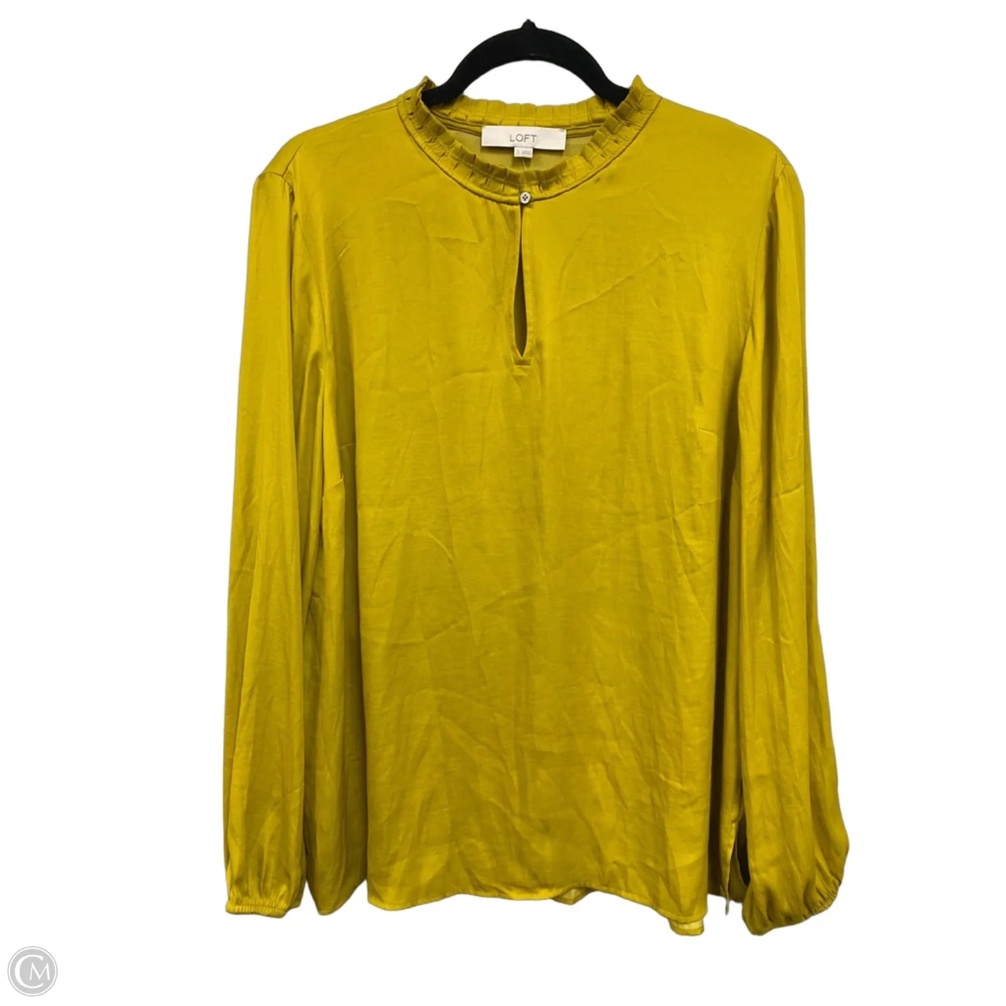 Blouse Long Sleeve By Loft In Yellow, Size: L