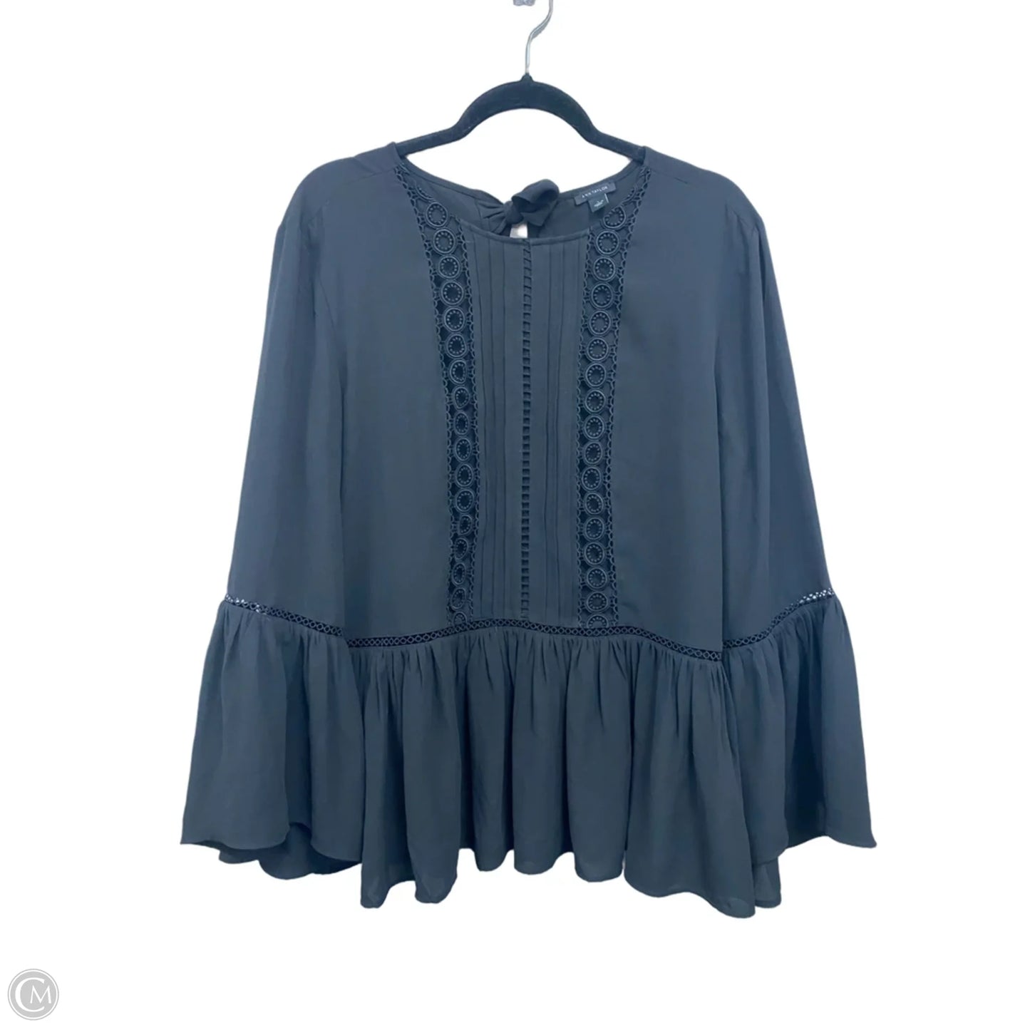 Blouse Long Sleeve By Ann Taylor In Black, Size: L