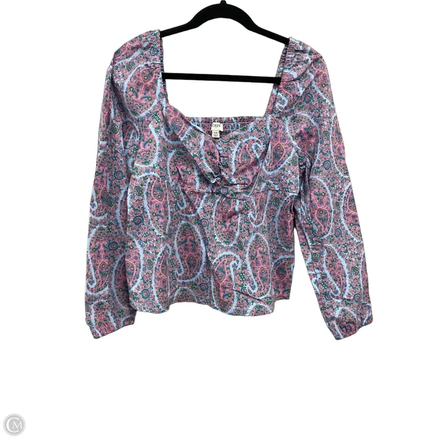 Top Long Sleeve By J. Crew In Blue & Pink, Size: 12