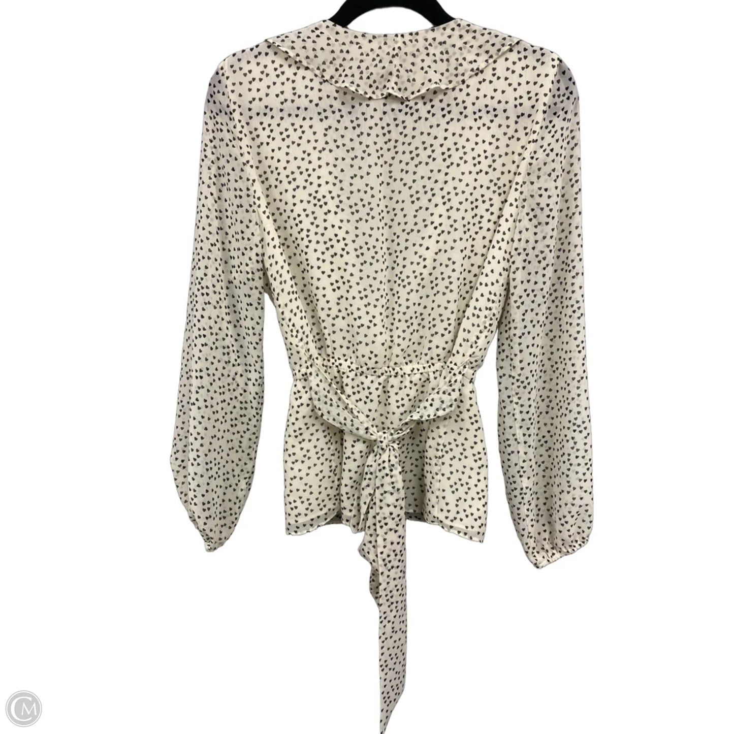 Blouse Long Sleeve By Max Studio In Black & Cream, Size: M