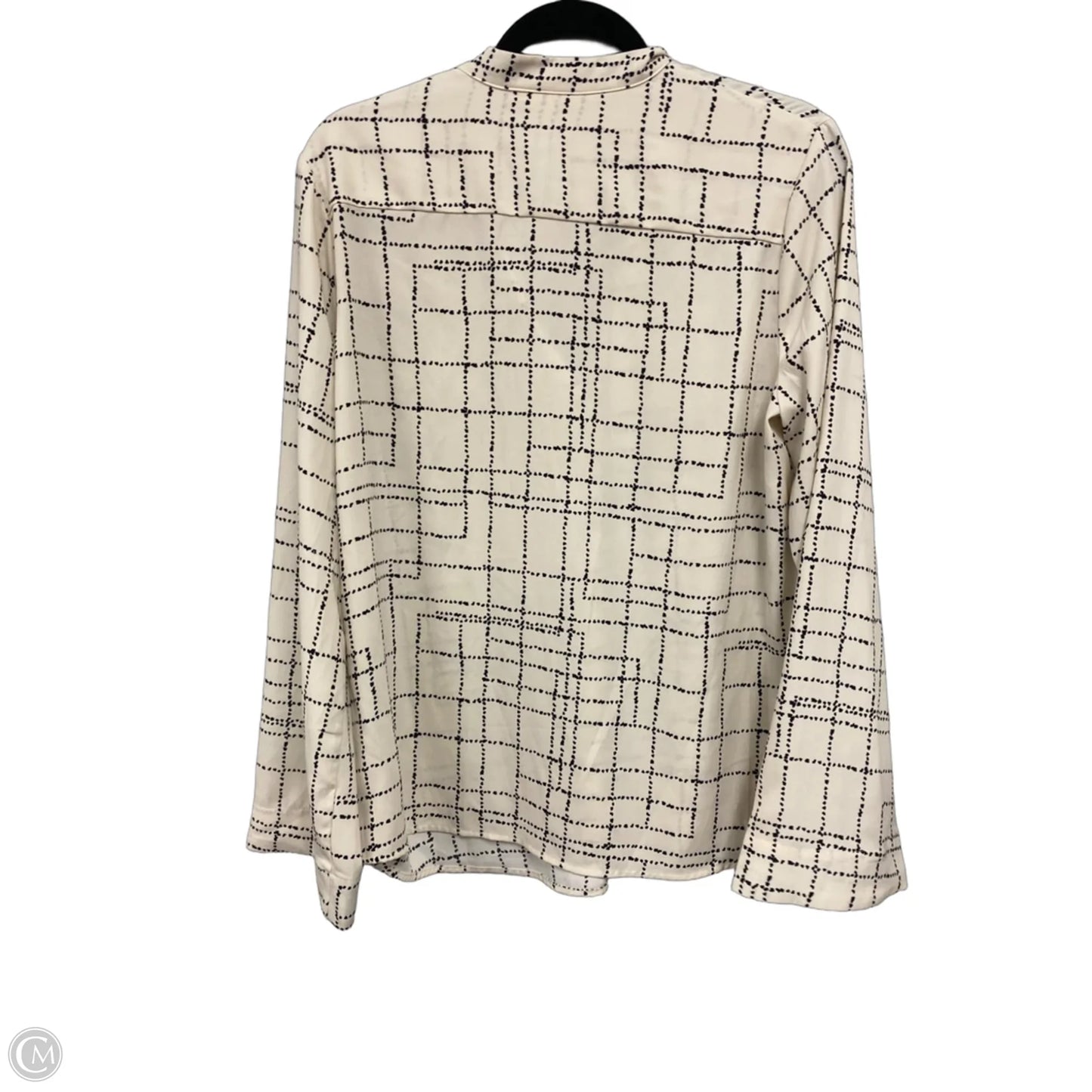Blouse Long Sleeve By Prologue In Black & Cream, Size: L