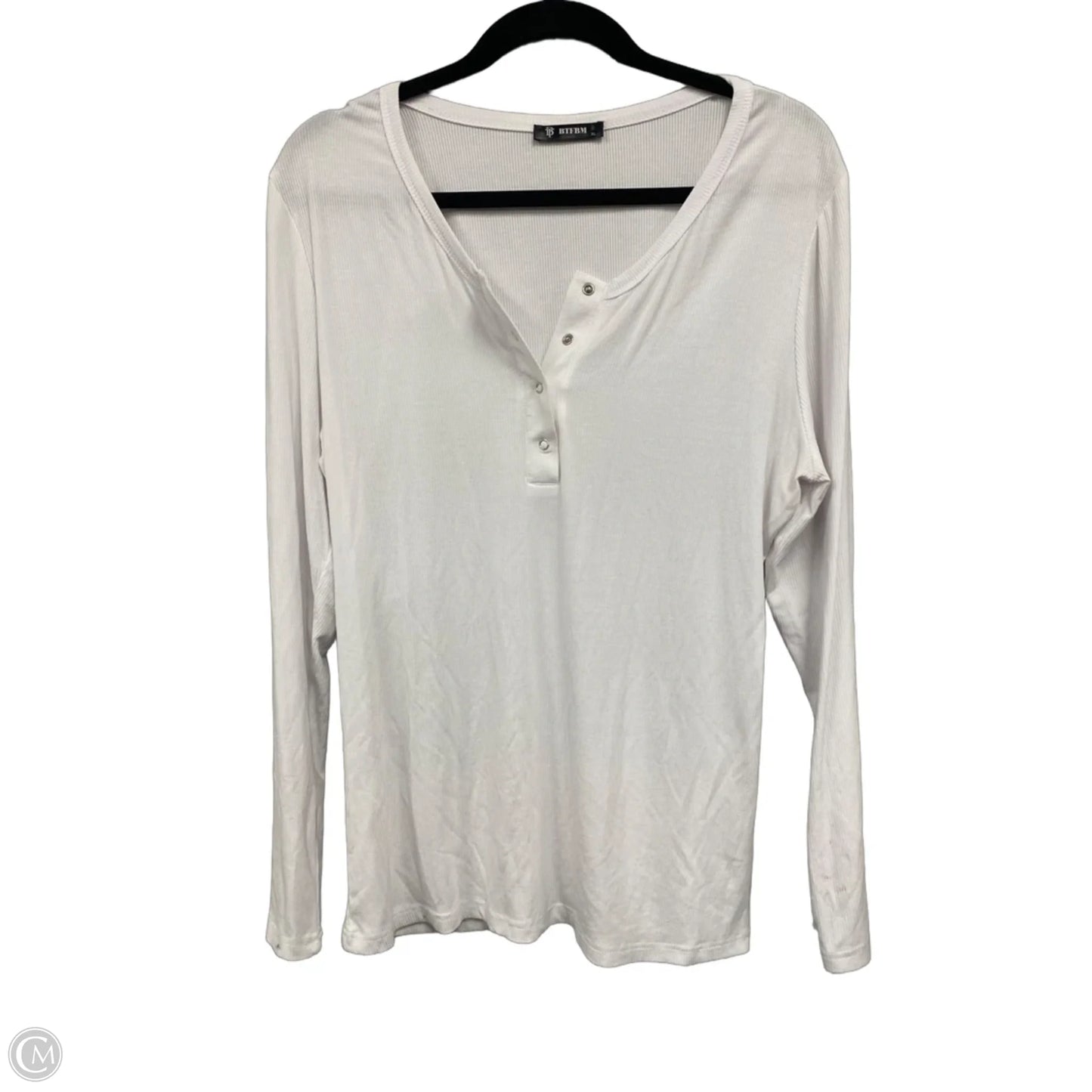 Top Long Sleeve Basic By Btfbm In White, Size: Xl