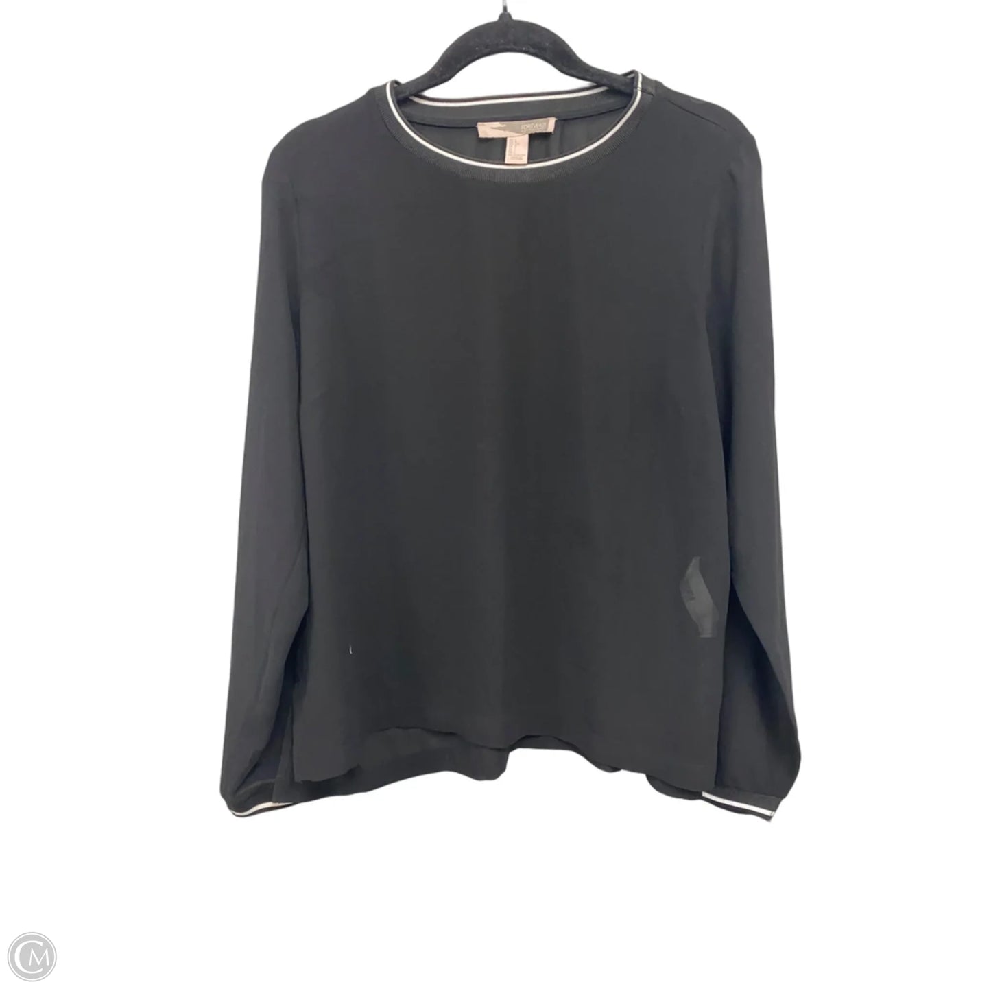 Top Long Sleeve By Forever 21 In Black & White, Size: L