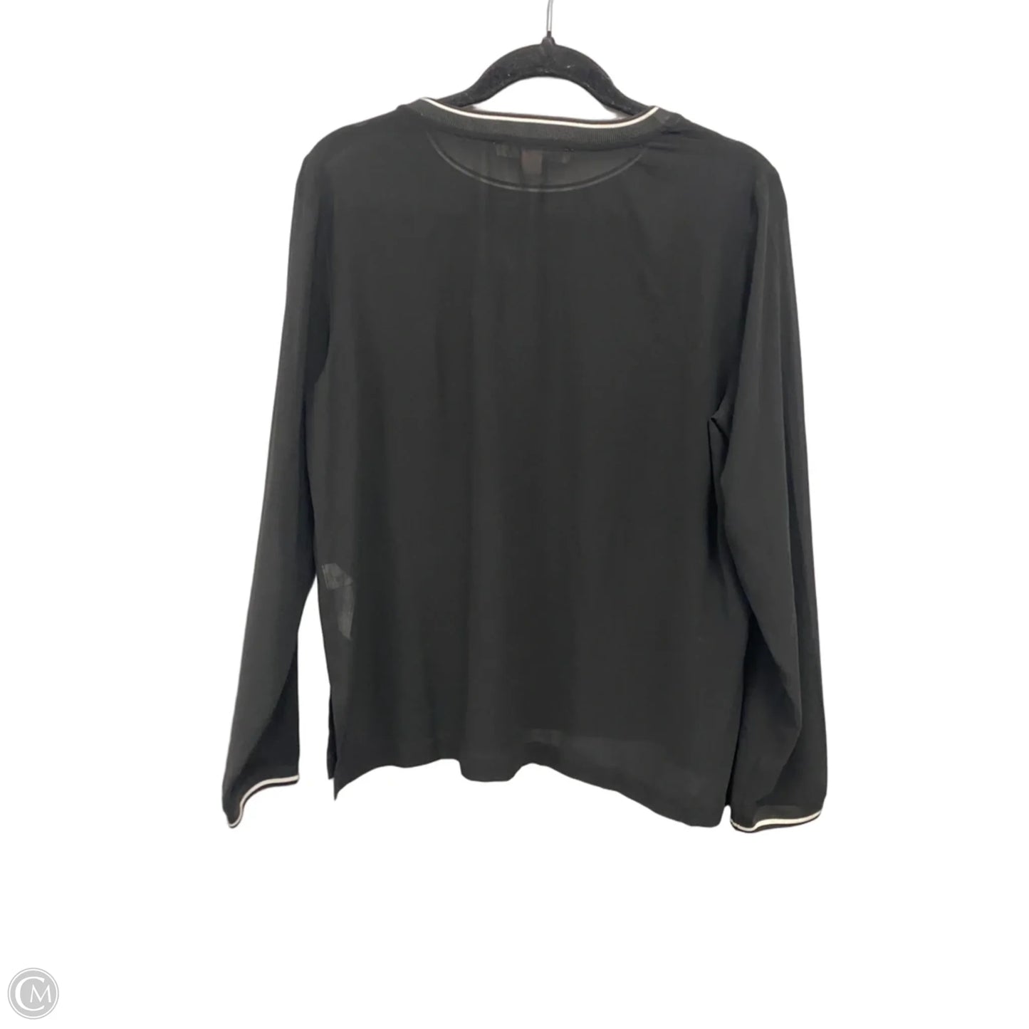 Top Long Sleeve By Forever 21 In Black & White, Size: L
