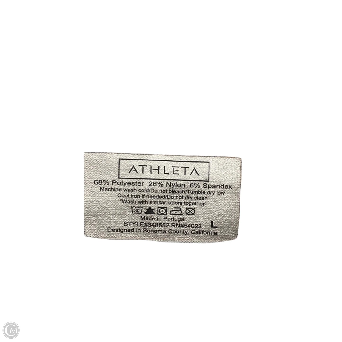 Athletic Top Long Sleeve Collar By Athleta In Black & Grey, Size: L