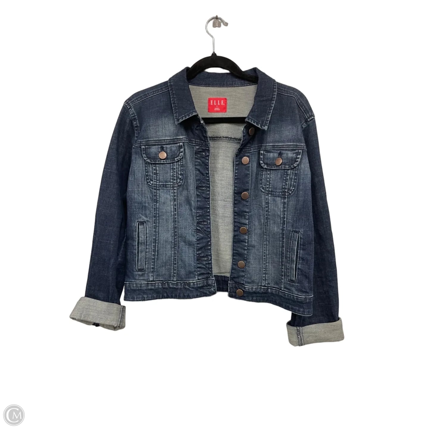 Jacket Denim By Elle In Blue Denim, Size: L