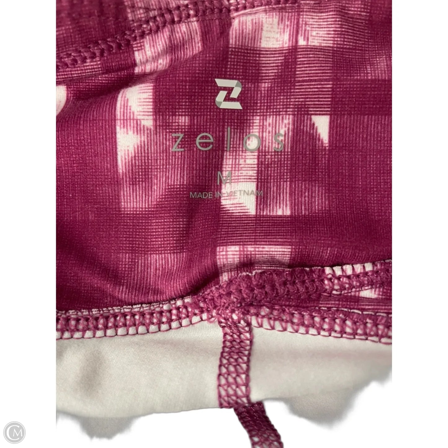 Athletic Leggings By Zelos In Pink & White, Size: M