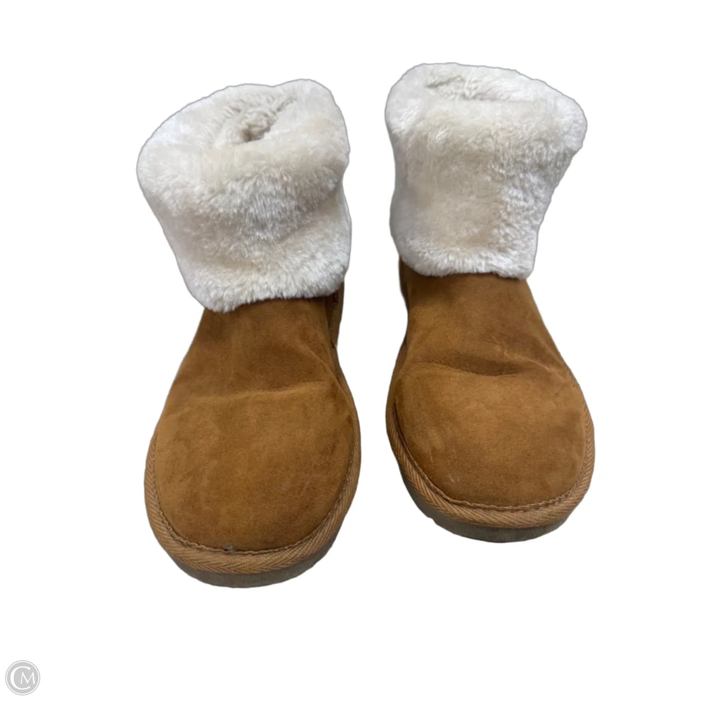Boots Ankle Flats By Arizona In Brown & Cream, Size: 9