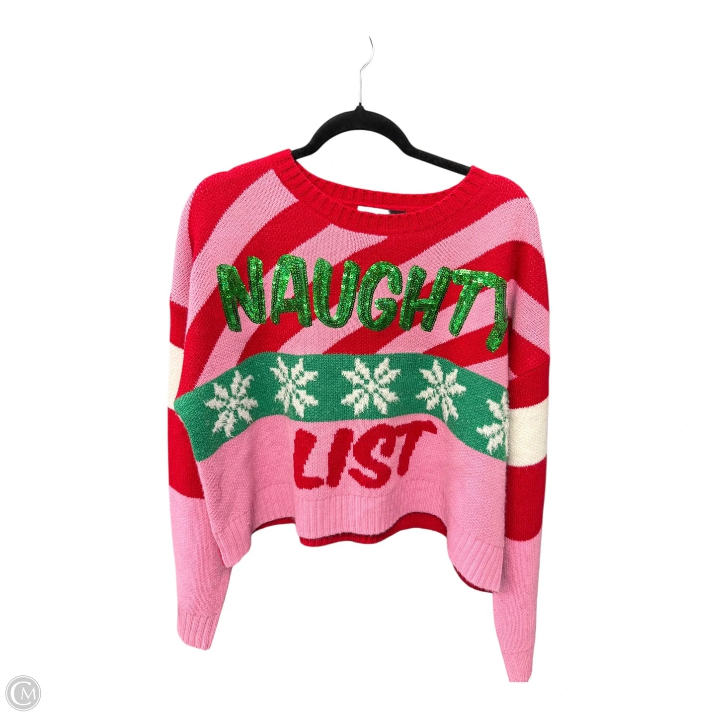 Sweater By Clothes Mentor In Pink & Red, Size: L