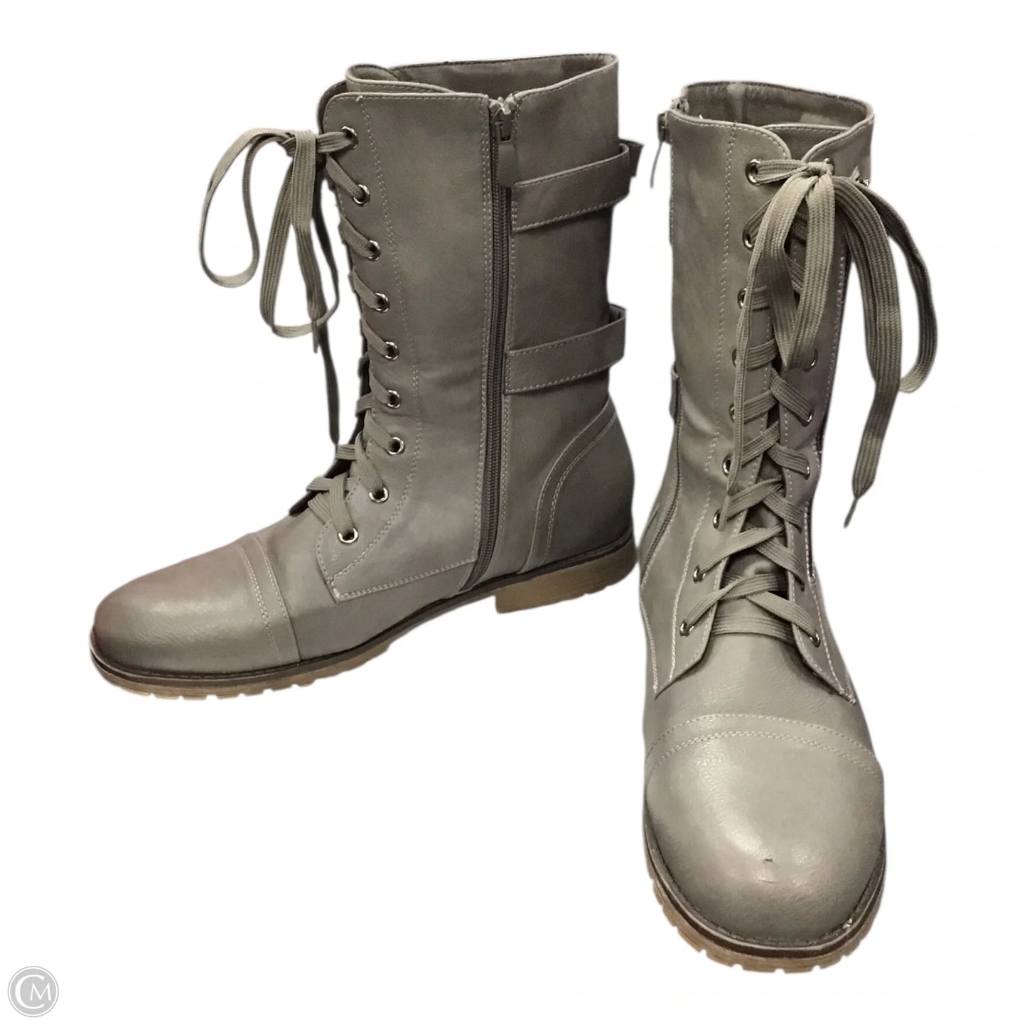 Boots Combat By Clothes Mentor In Grey, Size: 10