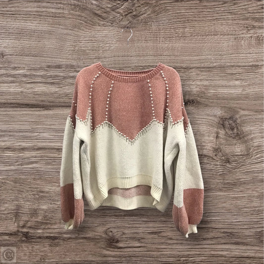 Sweater By Pol In Pink & Yellow, Size: L