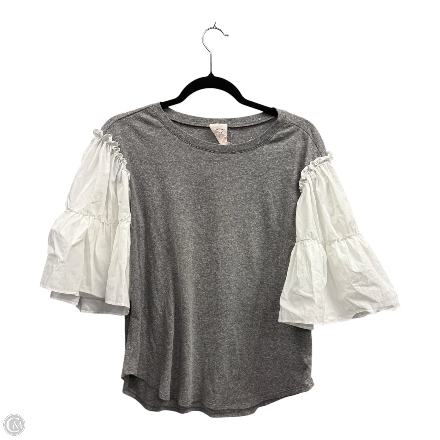 Top Short Sleeve By Cinq A Sept In Grey & White, Size: S