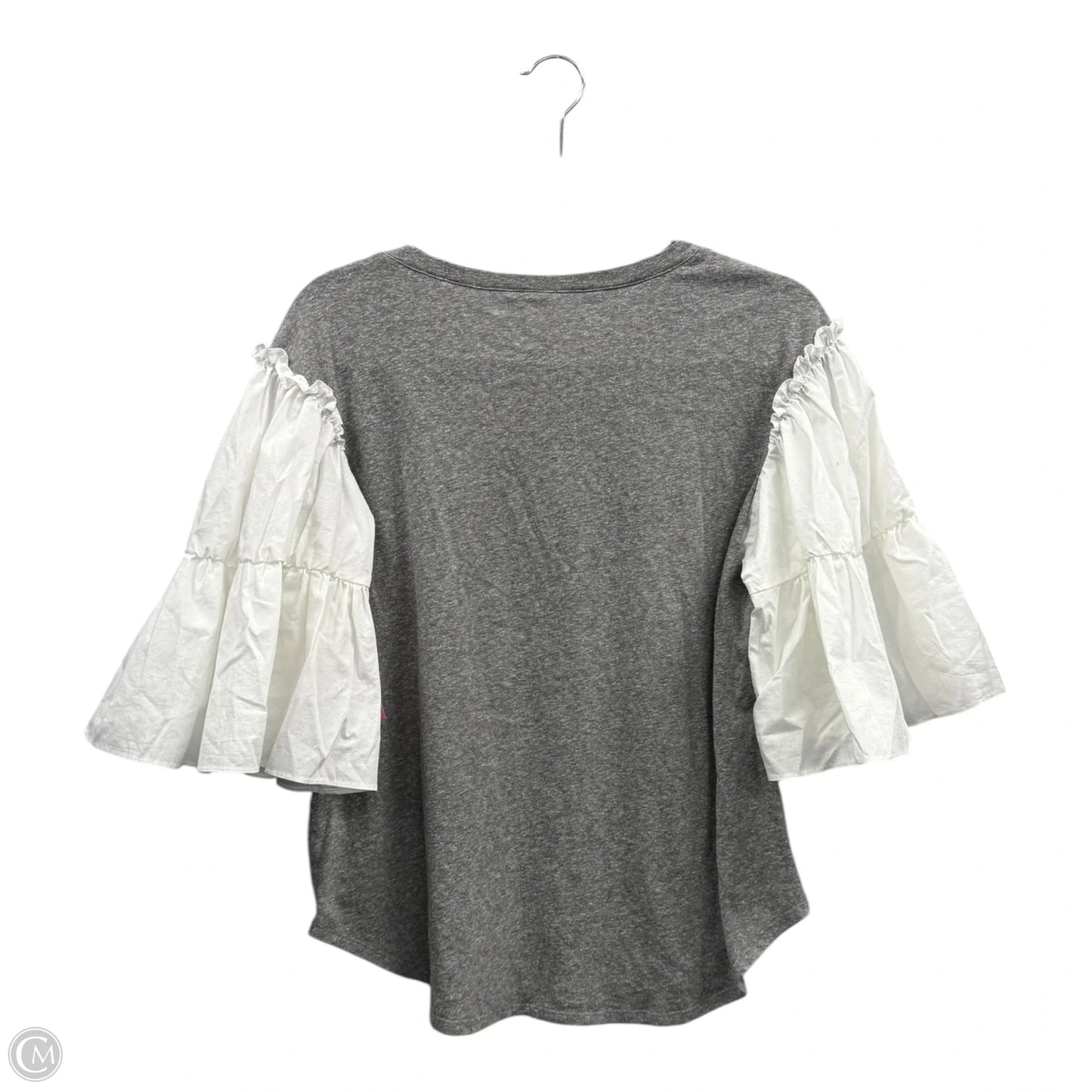 Top Short Sleeve By Cinq A Sept In Grey & White, Size: S