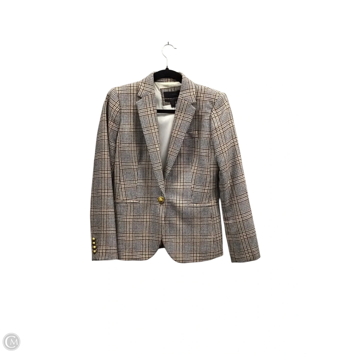Blazer By J. Crew In Plaid Pattern, Size: 4