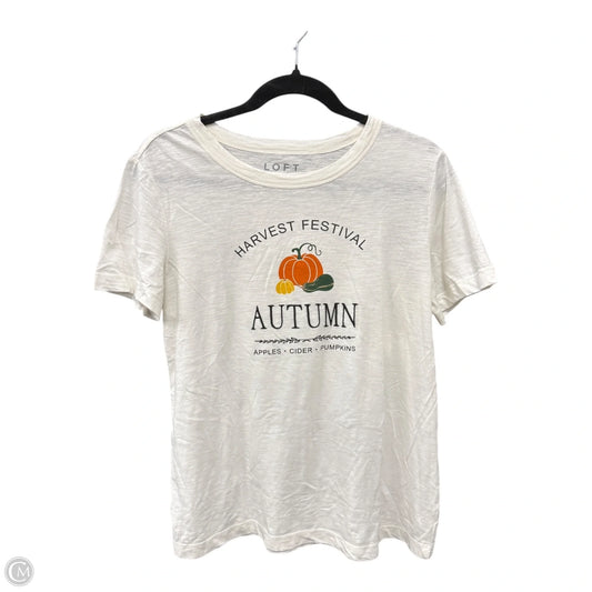 Top Short Sleeve Basic By Loft In Cream, Size: M