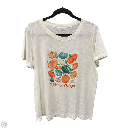 Top Short Sleeve Basic By Loft In Cream, Size: M