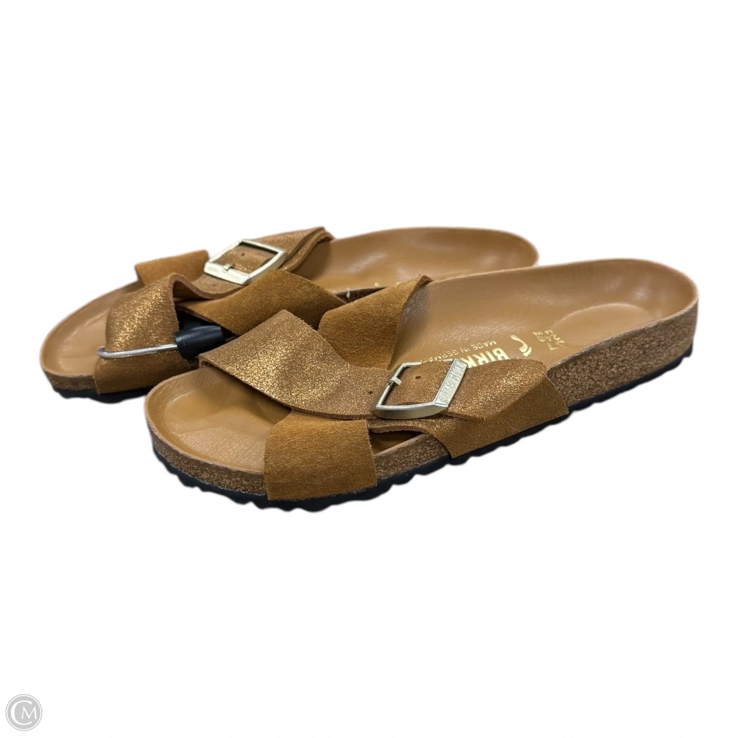 Sandals Flats By Birkenstock In Gold, Size: 6.5