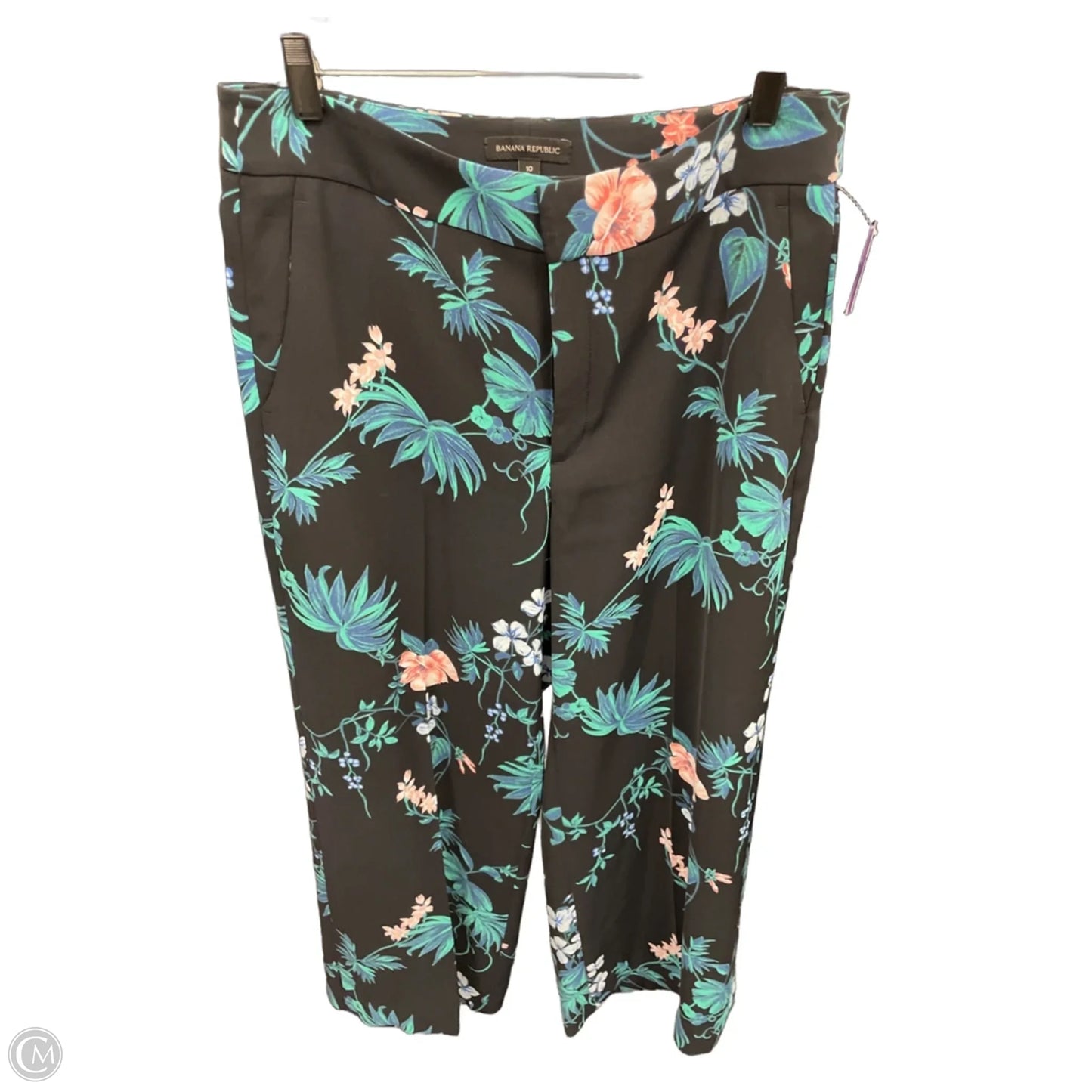 Pants Wide Leg By Banana Republic In Black & Green, Size: 10