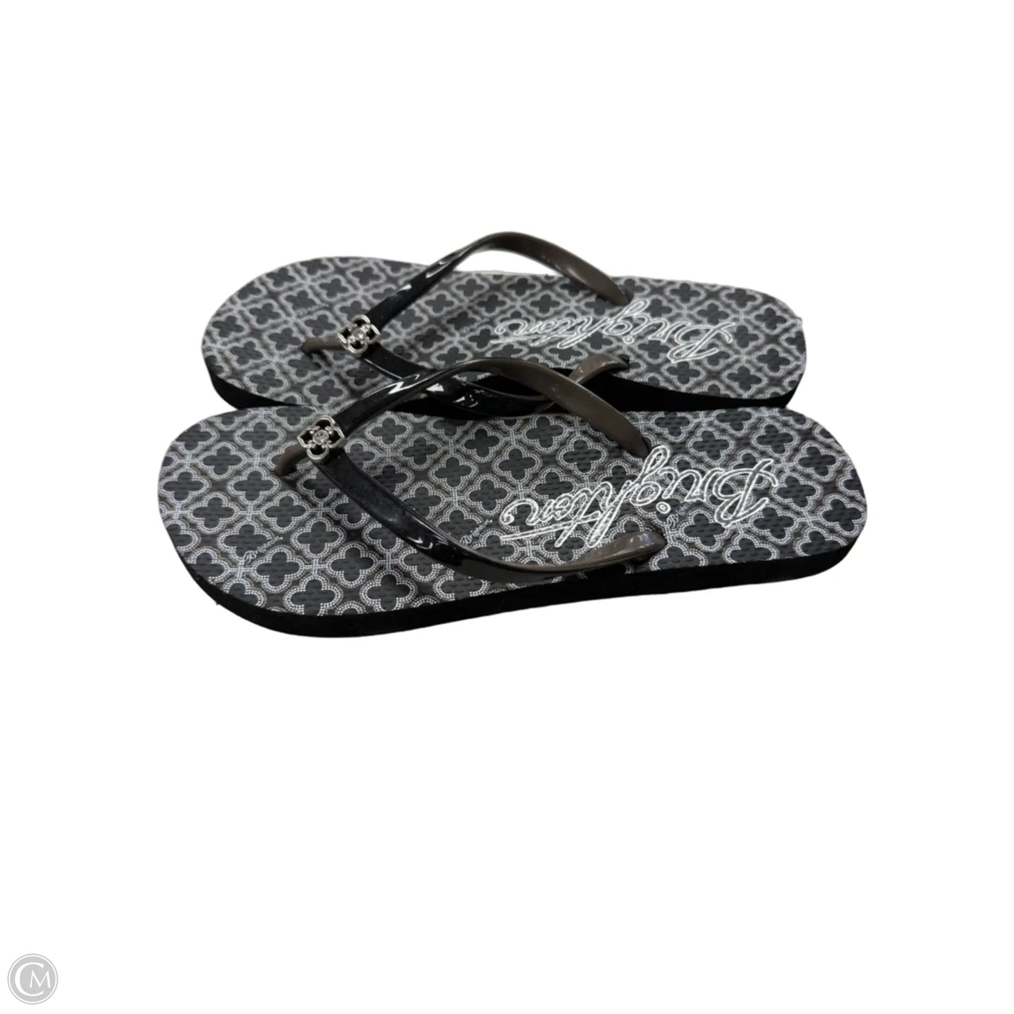 Sandals Flip Flops By Brighton In Black & White, Size: 8