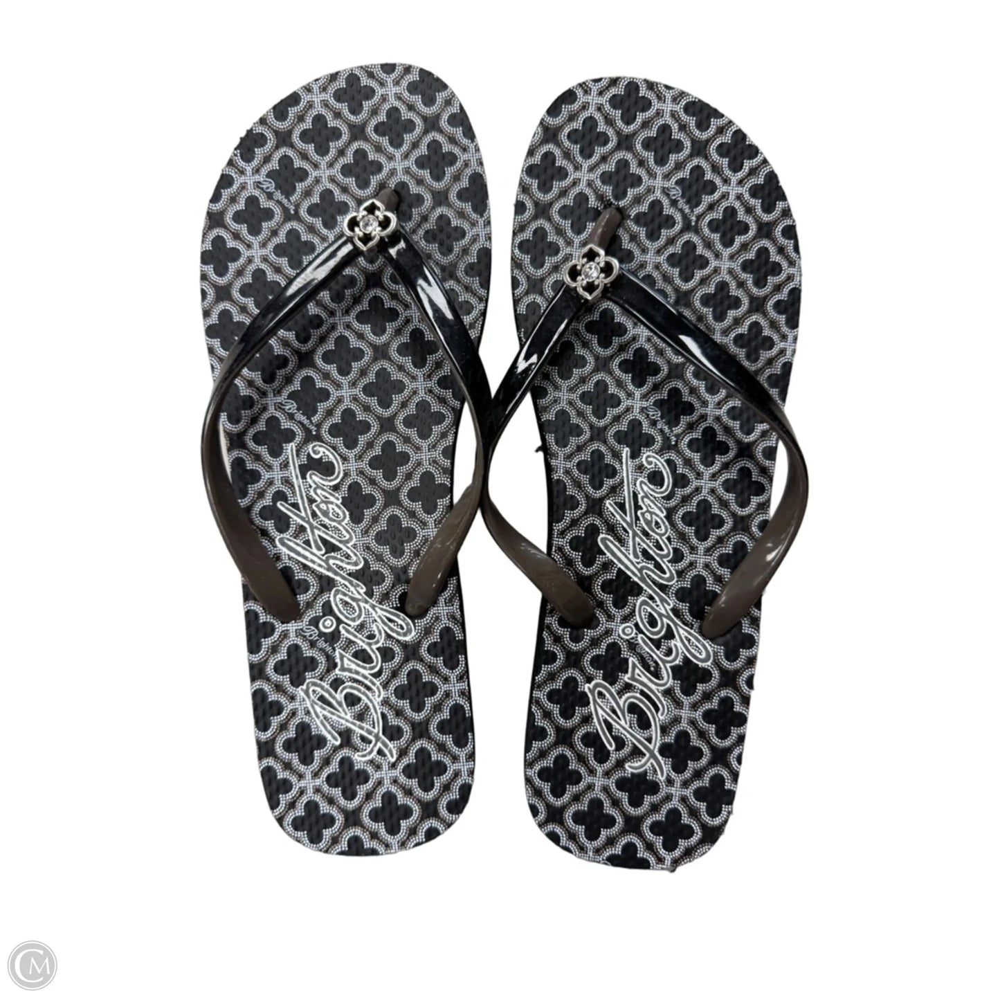 Sandals Flip Flops By Brighton In Black & White, Size: 8