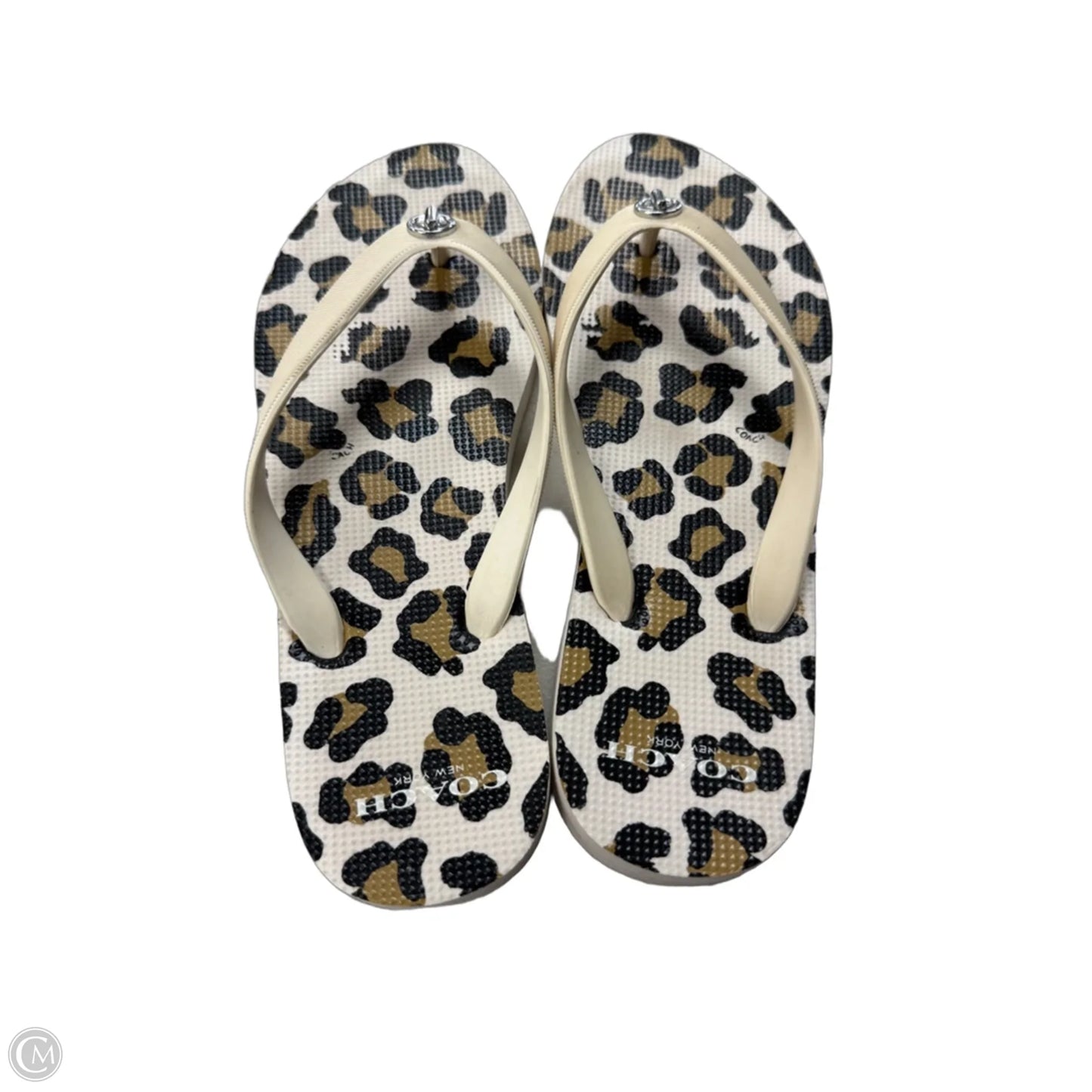 Sandals Designer By Coach In Cream & Tan, Size: 7