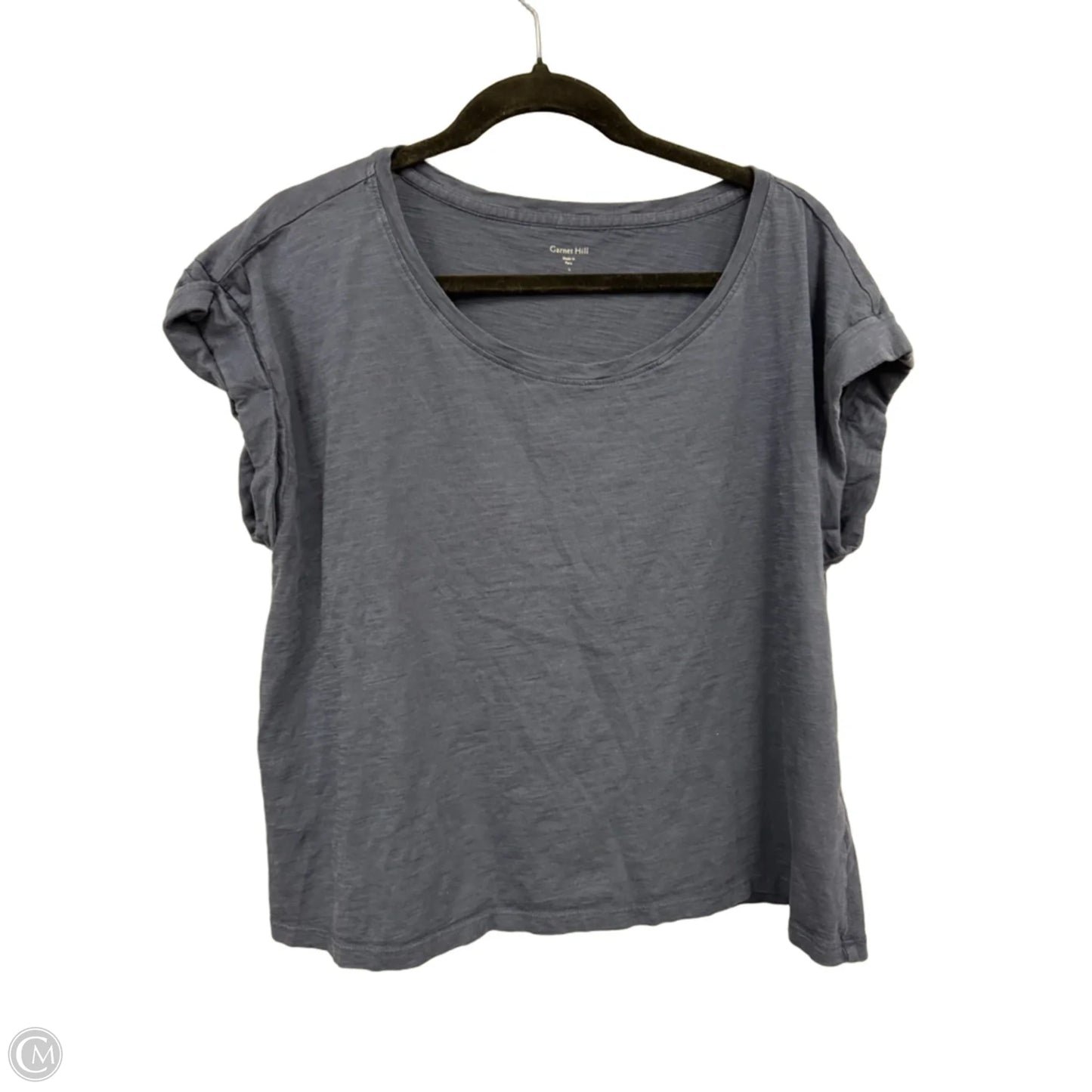 Top Short Sleeve By Garnet Hill In Blue, Size: L