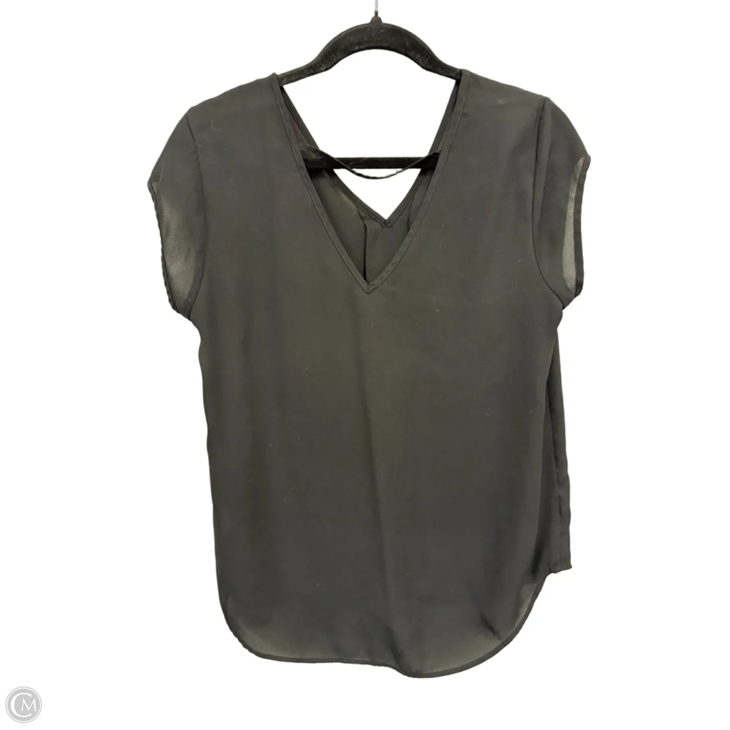 Blouse Short Sleeve By Halogen In Black, Size: M