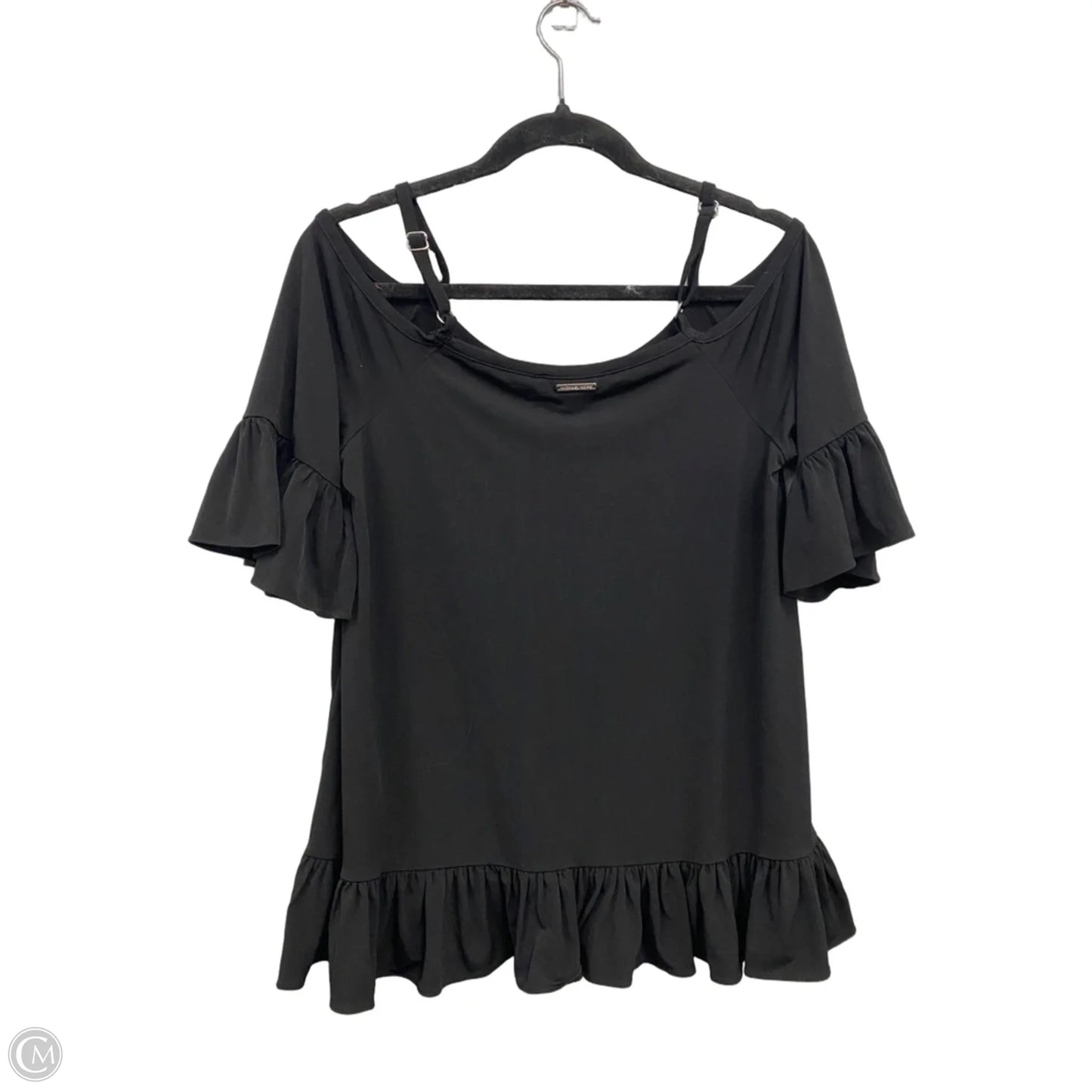 Blouse Short Sleeve By Michael By Michael Kors In Black, Size: M