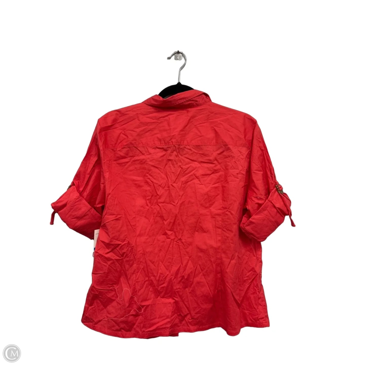 Top Short Sleeve By Calvin Klein In Coral, Size: Xl