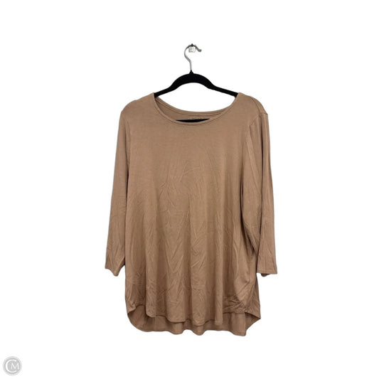 Top 3/4 Sleeve By Cupio In Tan, Size: 1x