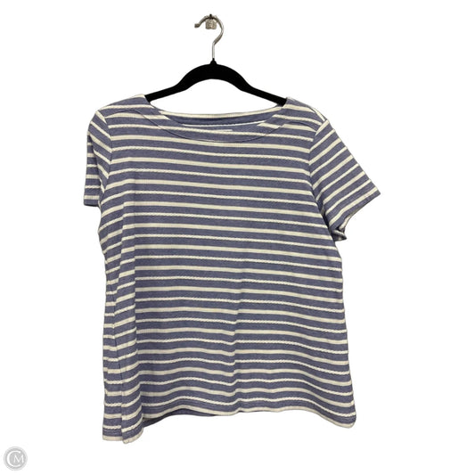 Top Short Sleeve By Kim Rogers In Blue & White, Size: Xl