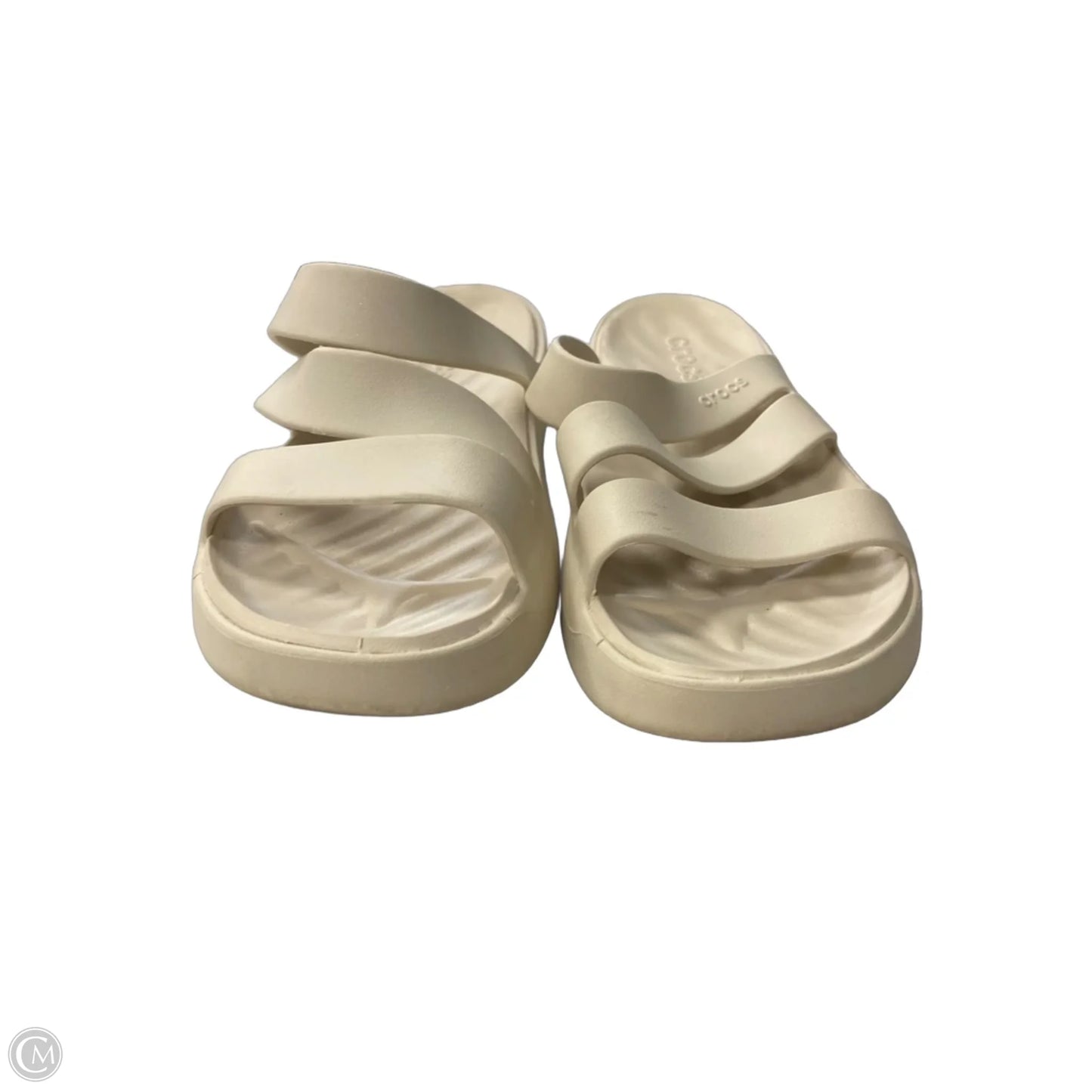 Sandals Flats By Crocs In Cream, Size: 10