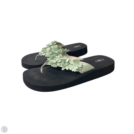 Sandals Flip Flops By Cato In Green, Size: 10