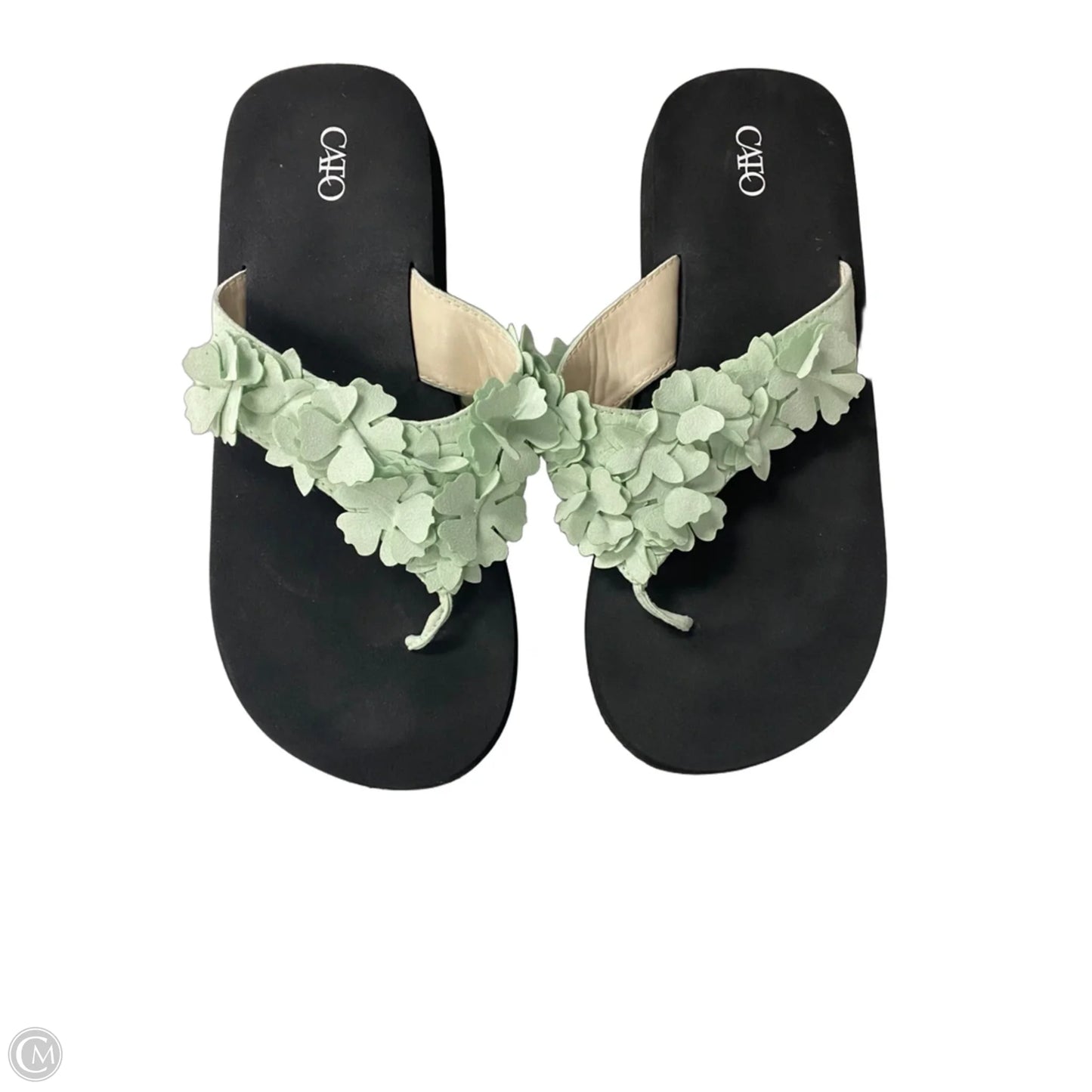 Sandals Flip Flops By Cato In Green, Size: 10