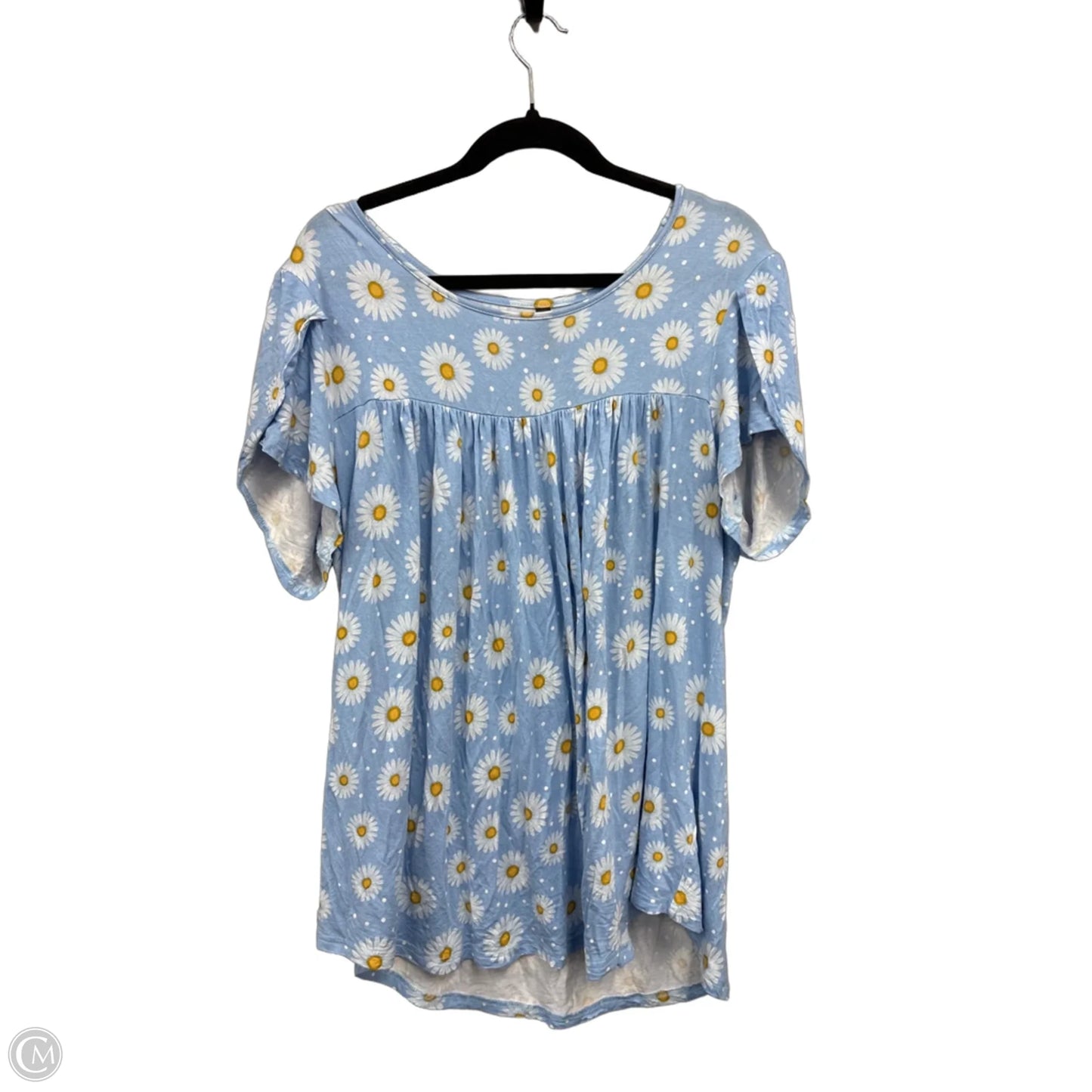 Top Short Sleeve By Clothes Mentor In Blue & White, Size: 30