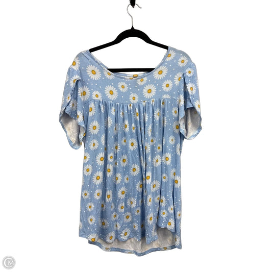 Top Short Sleeve By Clothes Mentor In Blue & White, Size: 30