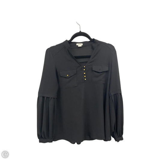 Blouse Long Sleeve By Clothes Mentor In Black, Size: S