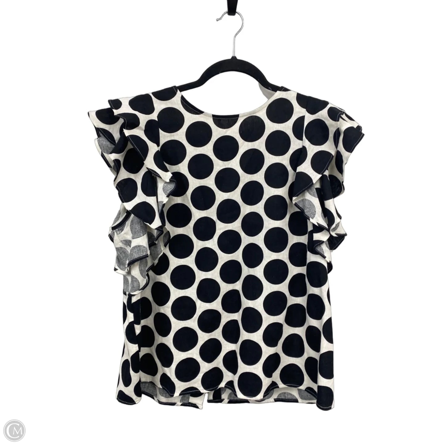 Blouse Short Sleeve By Who What Wear In Blue & Cream, Size: L