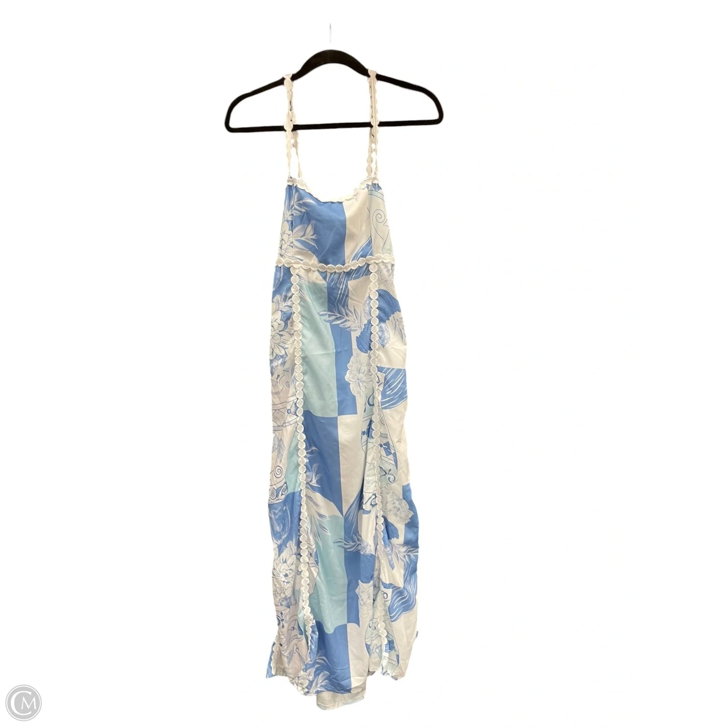 Dress Casual Maxi By Clothes Mentor In Blue & White, Size: L
