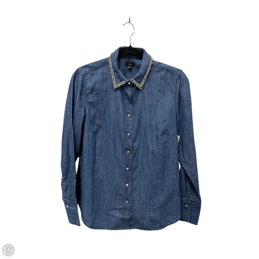Top Long Sleeve By Talbots In Blue Denim, Size: S