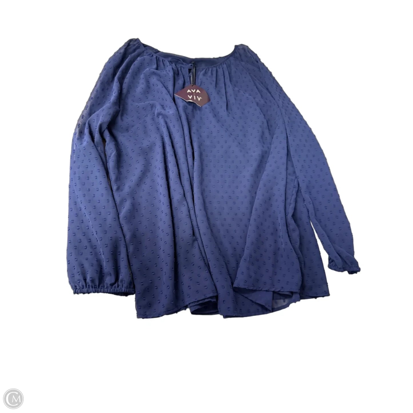 Top Long Sleeve By Ava & Viv In Navy, Size: 4x
