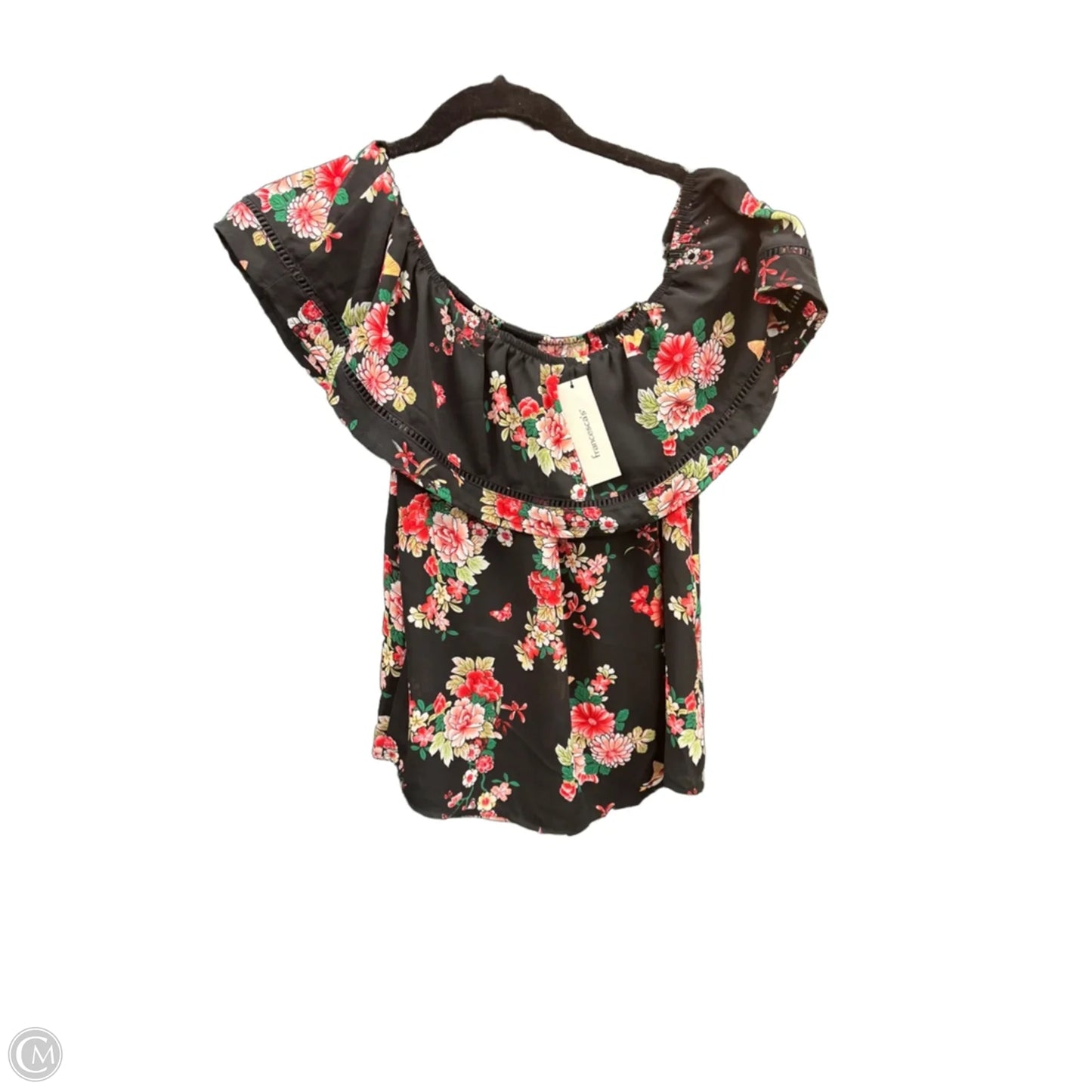 Top Short Sleeve By Lily White In Black & Pink, Size: S