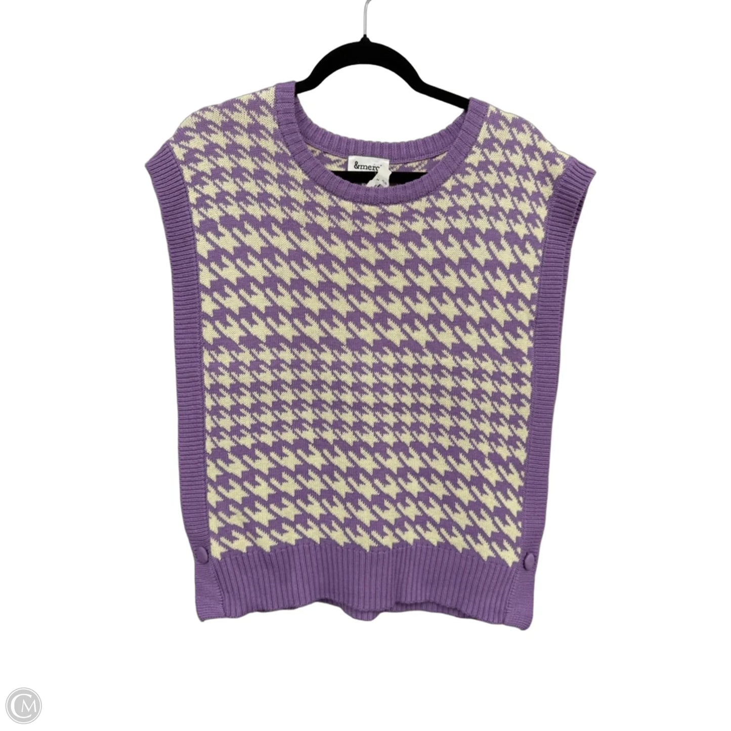 Sweater Short Sleeve By &merci In Purple & White, Size: L