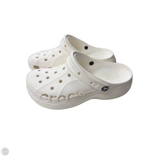 Shoes Heels Platform By Crocs In White, Size: 10