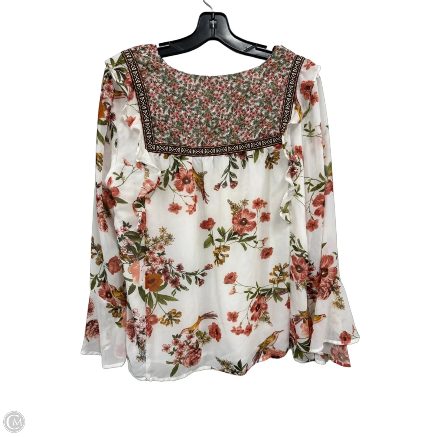 Top Long Sleeve By Clothes Mentor In Floral Print, Size: L