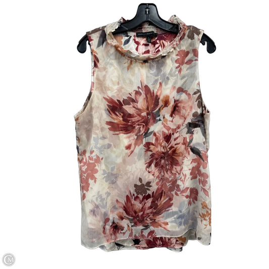 Top Sleeveless By White House Black Market In Cream & Pink, Size: L