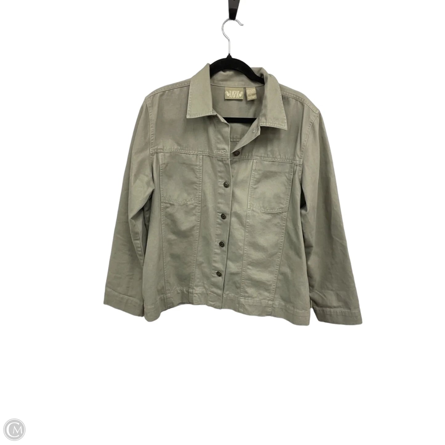 Jacket Denim By Clothes Mentor In Green, Size: L