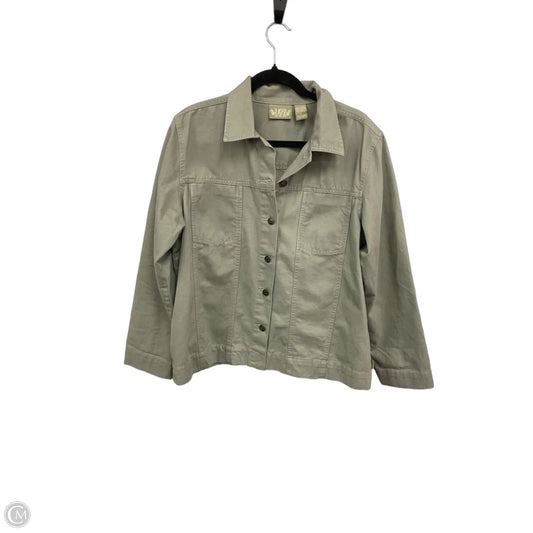 Jacket Denim By Clothes Mentor In Green, Size: L